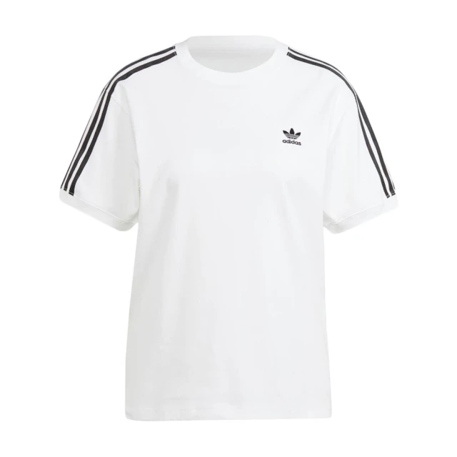 adidas 愛迪達 3 Stripe Tee 女 短袖 上衣 T恤 運動 經典 三葉草 休閒 白黑(IR8051)