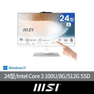 【MSI 微星】24型Core 3 觸控液晶電腦(Intel Core 3 100U/8G/512G SSD/W11/Modern AM242TP 1M-1063TW)
