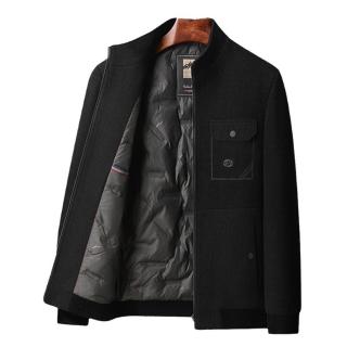 【米蘭精品】現貨+預購 真羽絨90%鴨絨羽絨外套羽絨衣夾克(雪尼爾保暖加厚中老年男外套2色74id19)