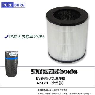 【PUREBURG】適用美國家醫Homedics AP-T20 UV殺菌空氣清淨機2合1高效活性碳HEPA濾網AP-T20FL