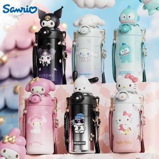 【SANRIO 三麗鷗】酷洛米大耳狗公仔杯蓋316不鏽鋼吸管保溫杯600ml(美樂蒂/帕恰狗/凱蒂貓/人魚漢頓)