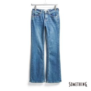 【SOMETHING】女裝 中腰丹寧靴型蜜桃褲(石洗藍)