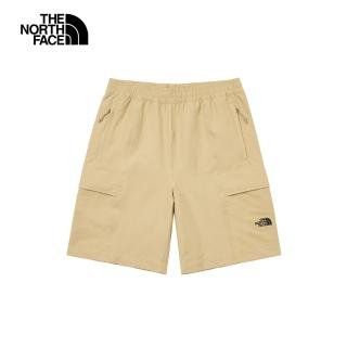 【The North Face 官方旗艦】北面男款卡其色DWR防潑水彈力褲腰寬鬆短褲｜87UZLK5