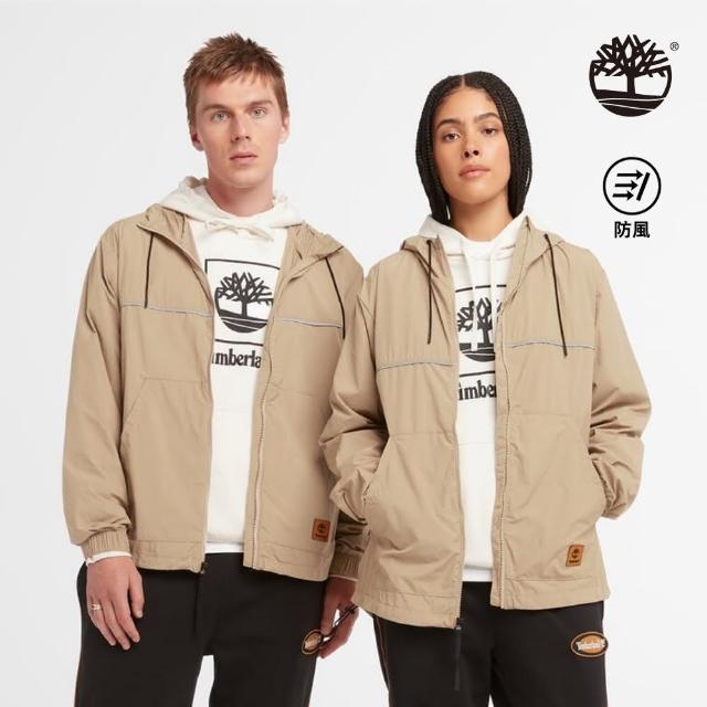 【Timberland】中性米色防風拉鍊外套(A41B5DH4)