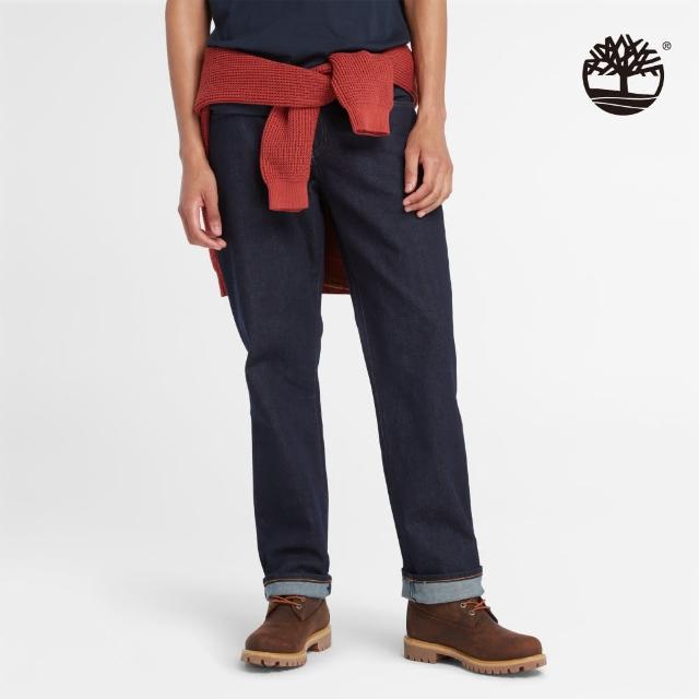 【Timberland】男款藍色彈力牛仔褲(A2BU8532)