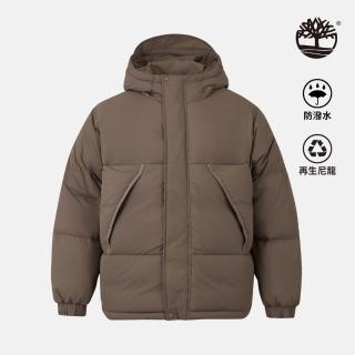 【Timberland 官方旗艦】男款咖啡色防潑水再生羽絨外套(A44PHBK0)