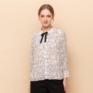 【perng yuh 芃諭名品】淡雅氣質 翻領 壓褶 雪紡上衣(2024 AW Collection｜3C秋冬新品上市)