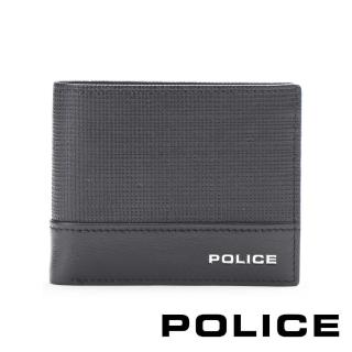 【POLICE】頂級小牛皮7卡零錢袋男用皮夾 菲利浦系列(黑色)