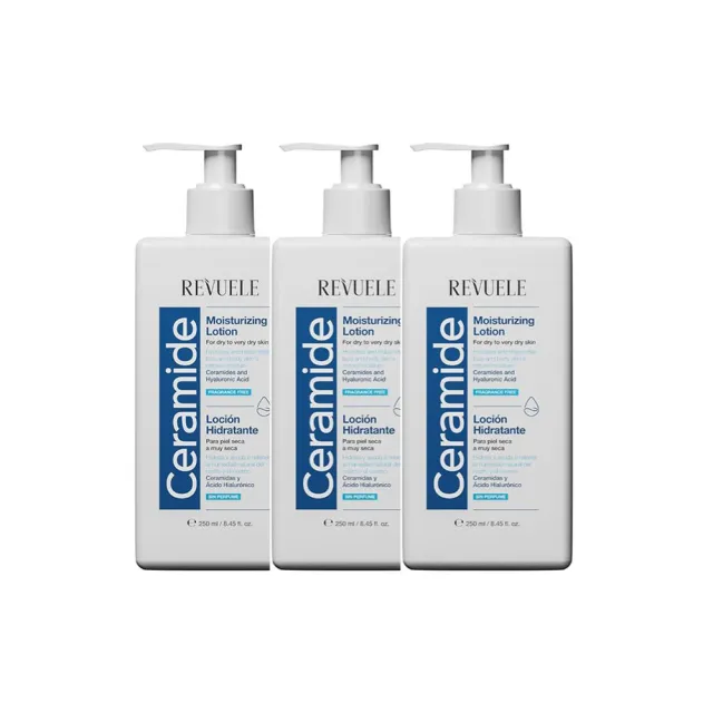 【REVUELE 瑞膚露】神經醯胺保濕乳液 250ml x3入組(敏弱保濕)