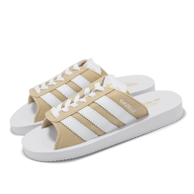 adidas 愛迪達 拖鞋 Gazelle Beach W 女鞋 杏色 白 休閒鞋 三葉草 愛迪達(JQ7422)