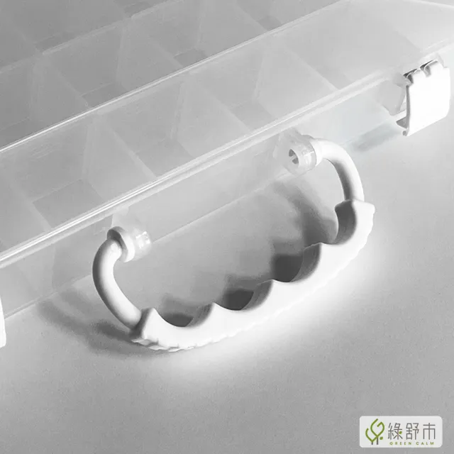 【Greencalm 綠舒市】樹德 手提多格風格小集盒 收納盒 手提盒 分類盒 飾品盒 SO-3122(自由間隔/手提/透明)