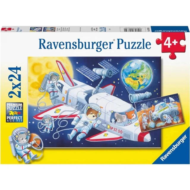 Ravensburger 維寶拼圖 動物外太空 2*24片