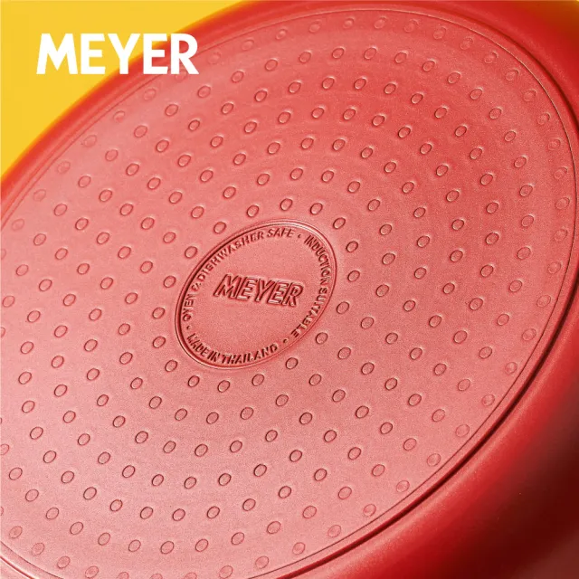 【MEYER 美亞】陶瓷不沾鍋 平底鍋24CM - 革新紅系列(IH/電磁爐適用)