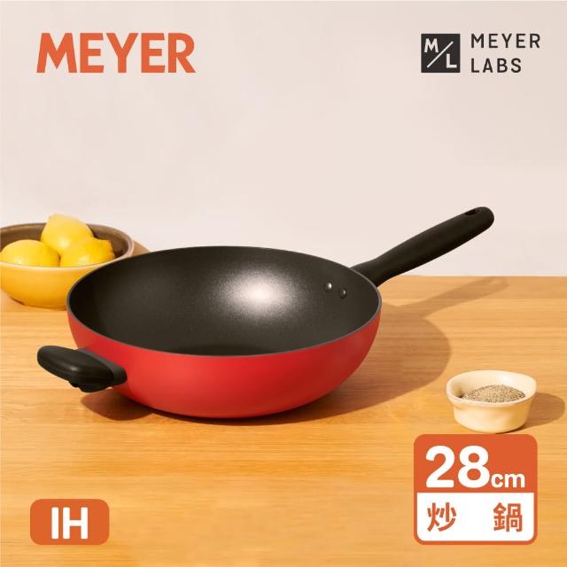 【MEYER 美亞】革新紅系列陶瓷不沾鍋炒鍋28CM(IH/電磁爐適用)