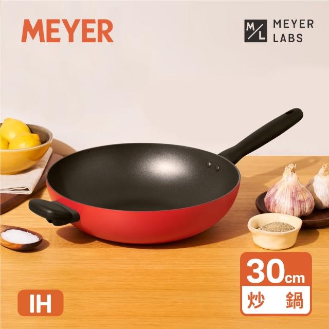 【MEYER 美亞】革新紅系列陶瓷不沾鍋炒鍋30CM(IH/電磁爐適用)