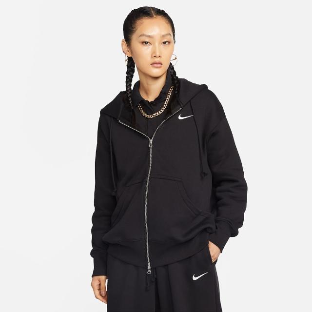 【NIKE 耐吉】外套 女款 連帽外套 運動 AS W NSW PHNX FLC FZ OS HOODIE 黑 DQ5759-010(3S3971)