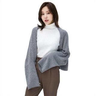 【米蘭精品】現貨+預購 圍巾針織披肩(多功能珍珠扣純色圍脖女配件3色74io44)