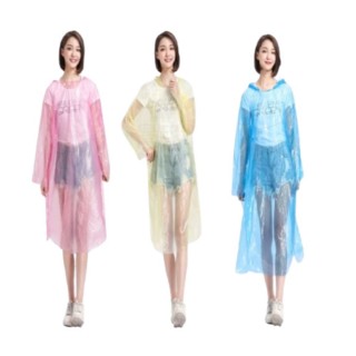 【QW家居】一次性雨衣 50入 卡片式 輕便雨衣(拋棄式 連身雨衣 旅遊必備)