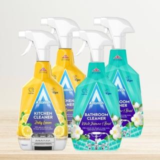 【Astonish 英國潔】英國製清潔劑4入組(浴廁白茉莉x2+除油檸檬x2)