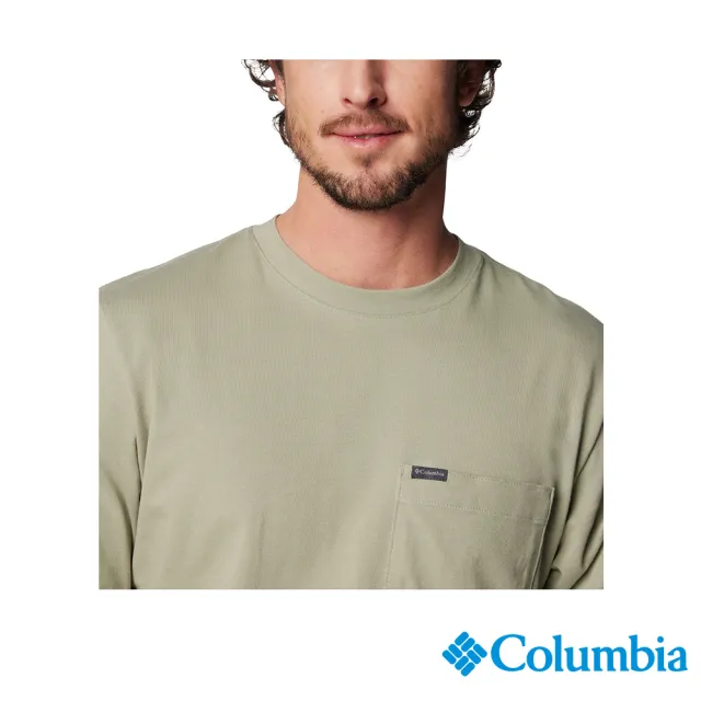 【Columbia 哥倫比亞】男款-UPF30長袖上衣-灰綠(UAE38490GG/IF)