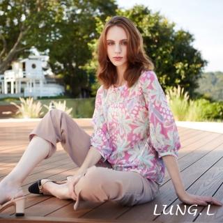 【LUNG.L 林佳樺】LQ99E15粉色造型口袋直筒女裝褲(秋冬新品 加大尺碼)