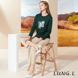 【LUNG.L 林佳樺】LQ99E70卡其色造型口袋直筒女裝褲(秋冬新品 加大尺碼)