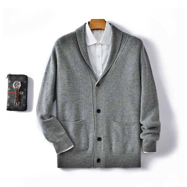 【巴黎精品】現貨+預購 100%羊毛外套針織毛衣(保暖休閒羊毛西裝男外套3色a1ie34)
