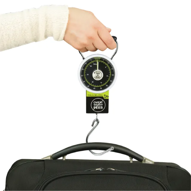 【Travelon】美國 捲尺指針行李秤 黑34kg  / 秤重器 秤重計