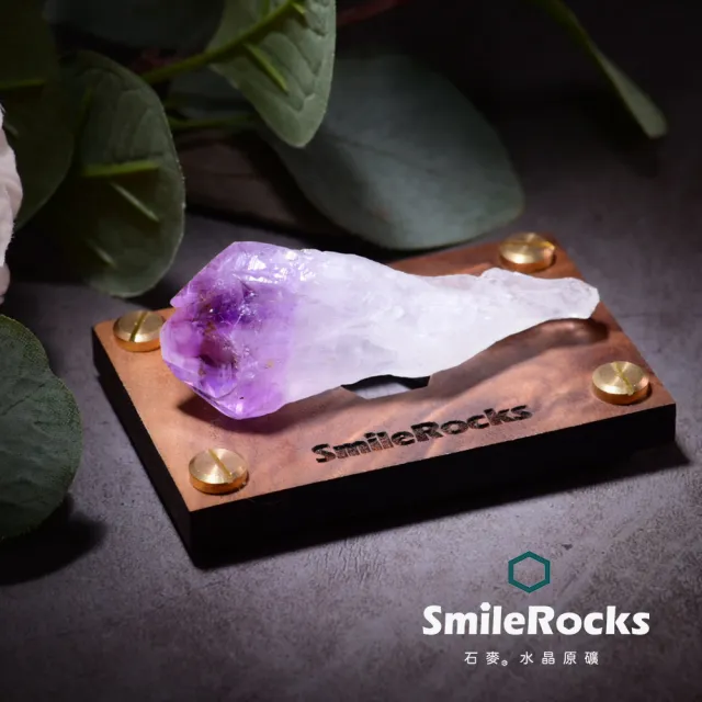 【SmileRocks 石麥】石麥水晶原礦 紫鈦晶水晶原礦 No.043251012(SmilePad 6X9底板)
