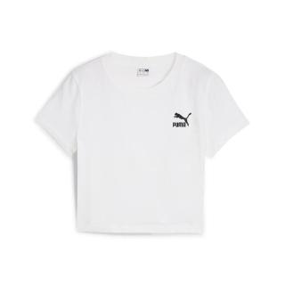 【PUMA】短袖上衣 短版上衣 女款 流行系列Classics寶貝短袖T恤 白色(62657702)