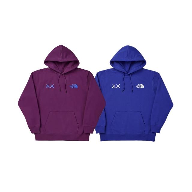 【The North Face】Kaws x The North Face 帽T 深紫/藍 NF0A7WLI(長袖 上衣 保暖 聯名款)