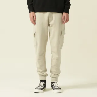 【ELLE ACTIVE】男款 針織保暖多口袋束口棉長褲-卡其色(EA24A2M3402#82)