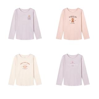 【GIORDANO 佐丹奴】童裝 小熊印花長袖上衣(多色任選)