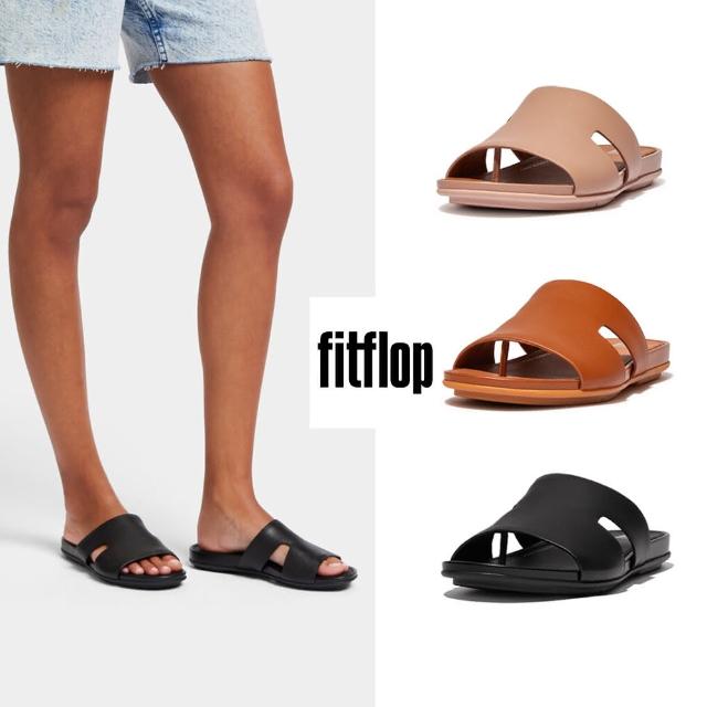 【FitFlop】GRACIE LEATHER H-BAR SLIDES -WITH TOE POST簡約皮革H型夾腳柱涼鞋-女(3色)