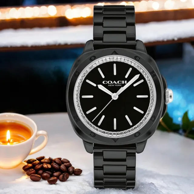 【COACH】Kitt 晶鑽陶瓷女錶 34mm 520禮物 送禮 手錶(CO14504406)