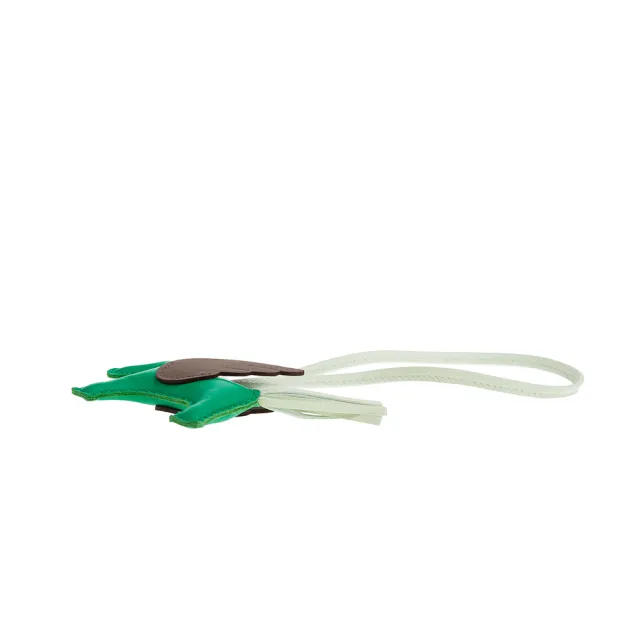 【Hermes 愛馬仕】經典雙色小羊皮手工飛馬兒吊飾(PM/淺芝麻色/綠色/草綠)