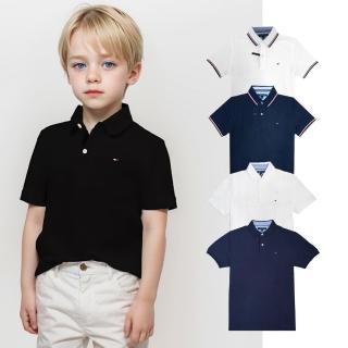 【Tommy Hilfiger】青年款 POLO衫 素面款 滾邊線條 刺繡