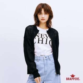 【BRAPPERS】女款 鏤空圓領開襟外套