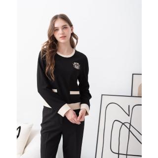 【perng yuh 芃諭名品】*輕鬆酷甜 配色 舒彈 長袖Ｔ恤(2024 AW Collection｜3C秋冬新品上市)