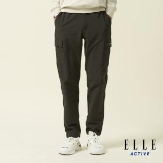 【ELLE ACTIVE】男款 四面彈平織休閒長褲-深綠色(EA24A2M3404#48)