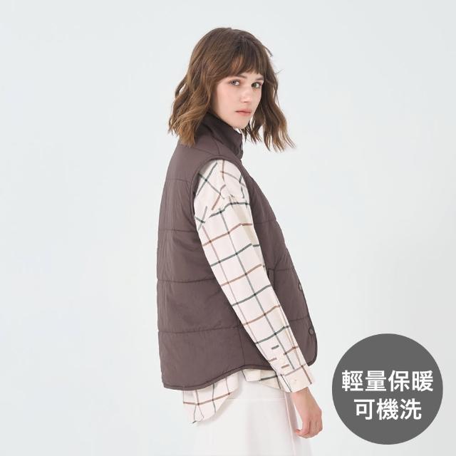 【GIORDANO 佐丹奴】女裝立領休閒背心 E-care輕暖系列(67 可可棕)