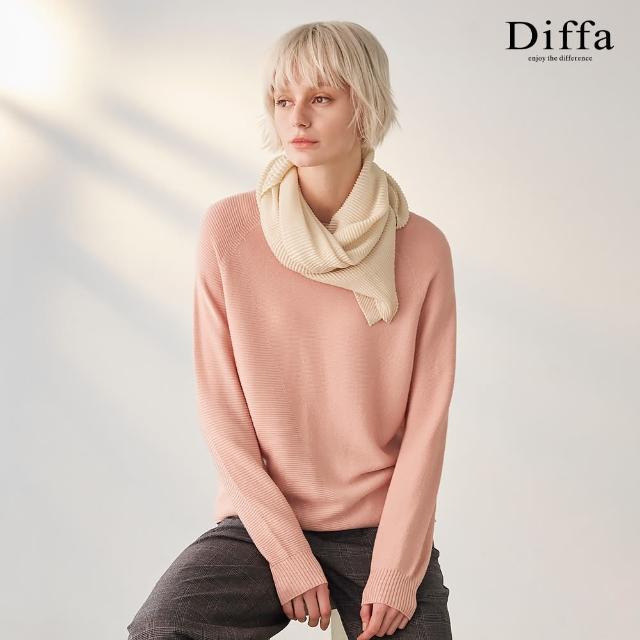 【Diffa】一體成型拉克蘭袖毛衣-女