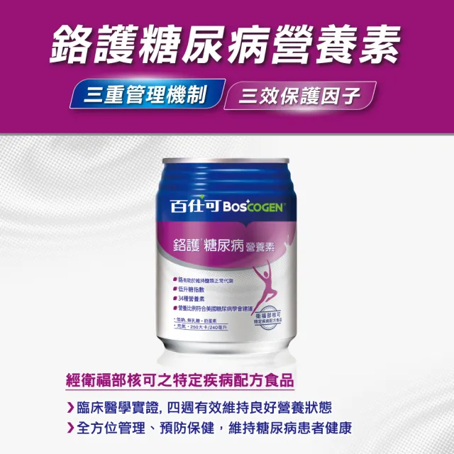 【Boscogen 百仕可】週期購_鉻護糖尿病特字號營養素240ml*24入(臨床醫學實證 4週有效維持良好營養狀態)