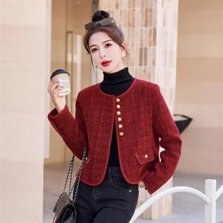 【BRIGA ZYQ23118】BRIGA ZYQ23118設計師加厚小香風純色90%白鴨絨羽絨服外套(ZYQ23118)
