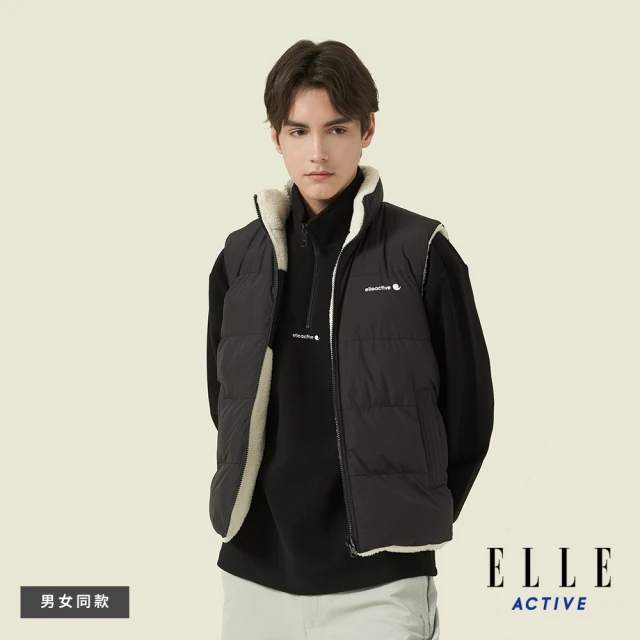 ELLE ACTIVE 男款 舒適保暖雙面穿背心-黑色(EA24A2F6001#99)