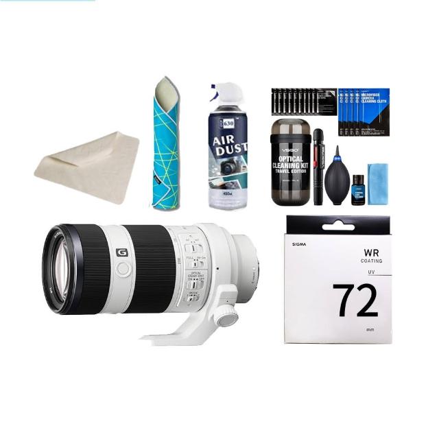 【SONY 索尼】SEL70200G2 FE70-200mm F4G Ⅱ+SIGMA保護鏡+膠囊清潔+CL-50魔毯+CT30麂皮布+空氣罐(公司貨)