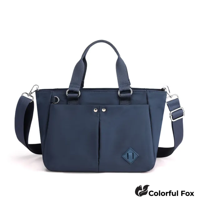 【Colorful Fox】經典防水包 尼龍大容量單肩包 手提包(黑色／深藍色／淺藍色／粉色／紫色／灰色／