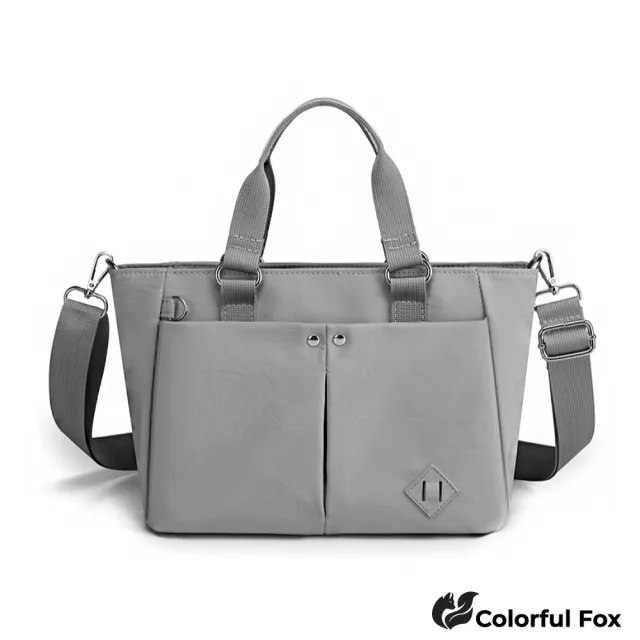 【Colorful Fox】經典防水包 尼龍大容量單肩包 手提包(黑色／深藍色／淺藍色／粉色／紫色／灰色／