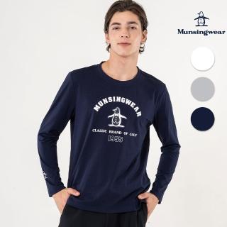 【Munsingwear】企鵝牌 男款下襬開叉LOGO印花長袖T恤 3色 MGUL2804