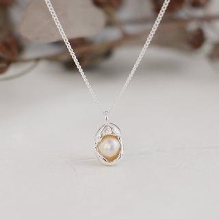 【BLUMA】淡水珍珠項鏈 愛圍繞純銀項鍊(情人節禮物 優雅精緻鎖骨鏈 飾品禮盒 珍珠項鏈 )